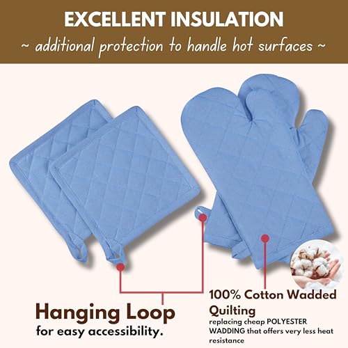 Pot Holders and Oven Mitts Sets for Kitchen Heat Resistant