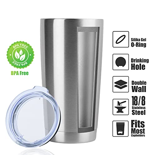 20oz Stainless Steel Tumbler Bulk with Lid (12 Count)