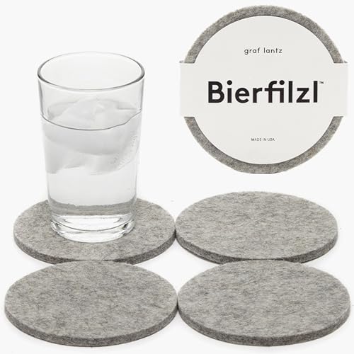 Bierfilzl Merino Wool Round Coasters Set of 4 (4 Count)