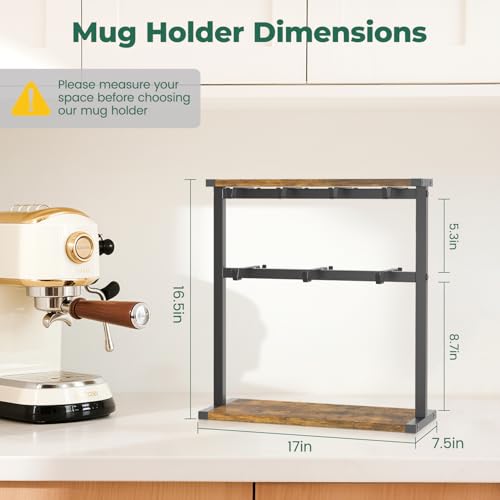 Coffee Mug Holder Cup Tree Rack for Coffee Bar Countertop