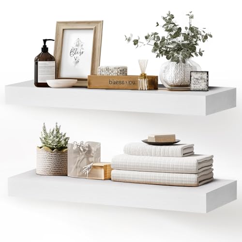 Solid Wood Floating Shelves (2 Count)