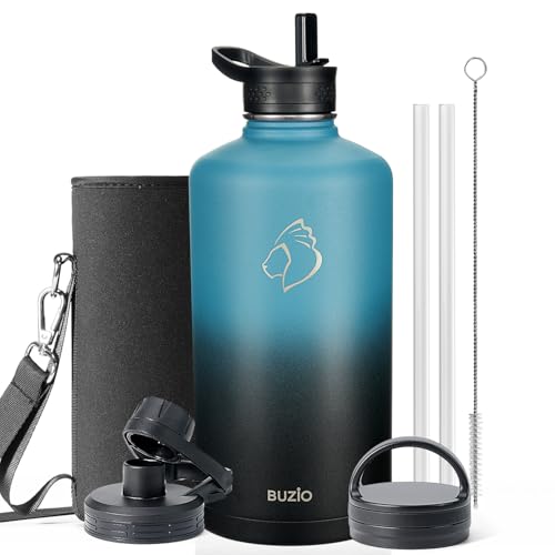 1 Gallon Water Bottle Insulated with Straw & 3 Lids (72 Count)