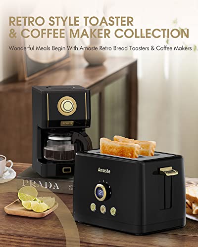 Coffee Maker 25 Oz Drip Retro Style Coffee Machine with Glass Coffee Pot with Reusable Coffee Filter & Three Brewing Modes