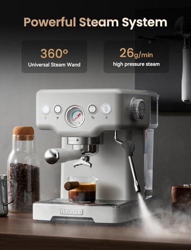 Stainless Steel Espresso Machine with Visible Pressure Guage