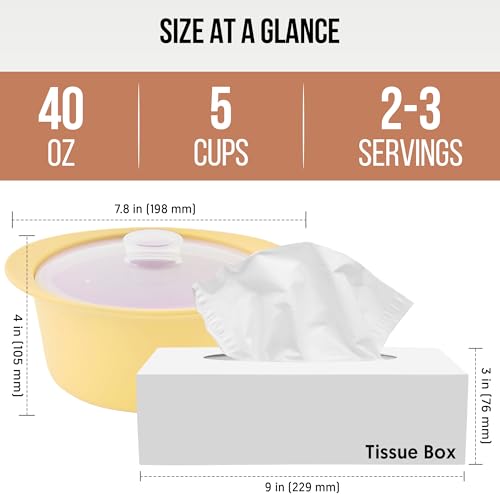 40oz Platinum Silicone Microwave Steamer Pot with Handle & Lid