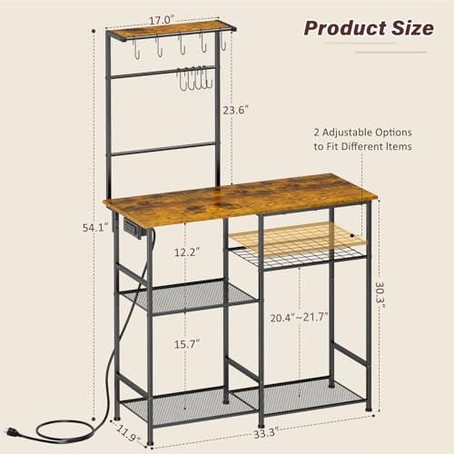 Bakers Rack with Power Outlet