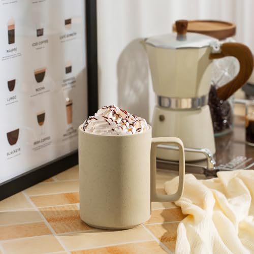 Large 15 Ounces Porcelain Coffee Mug Tea Mugs Set of 6 (6 Count)
