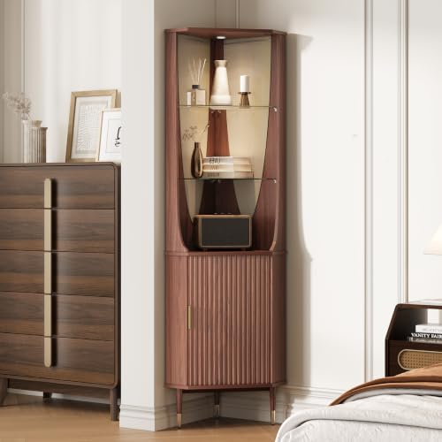 Tall Corner Bar Cabinet for Liquor