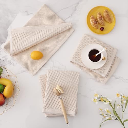 100% Cotton Oversized Waffle Weave Kitchen Towels 8 (8 Count)