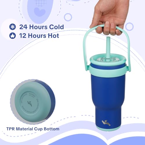 30 oz Tumbler with Handle and Straw
