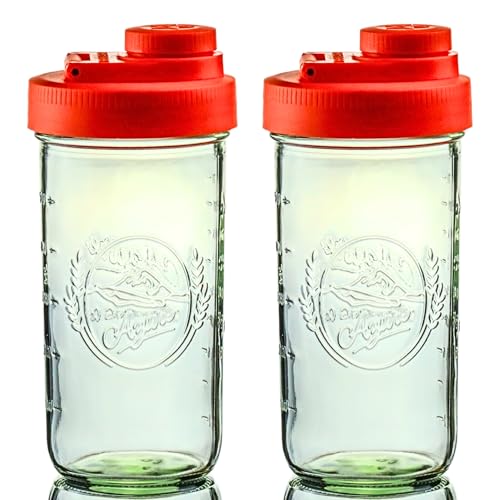Mason Jar Drinking Cup Pint and Half Drinking Lid and Azure 24oz Jar