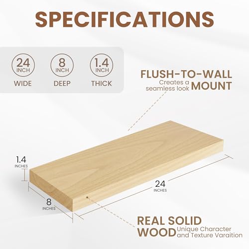 Rustic Floating Shelves for Home Decor (2 Count)