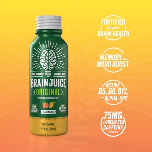 Peach Mango Caffeinated Nootropic Supplement Shot (30 Fl Oz)