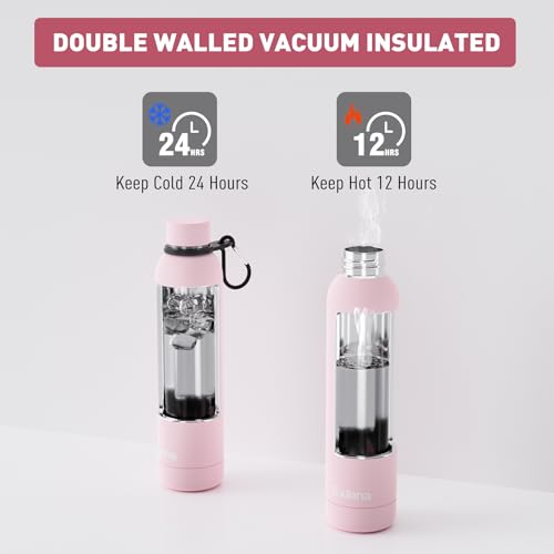 Slim Insulated Water Bottles for Travel 25oz with Clip