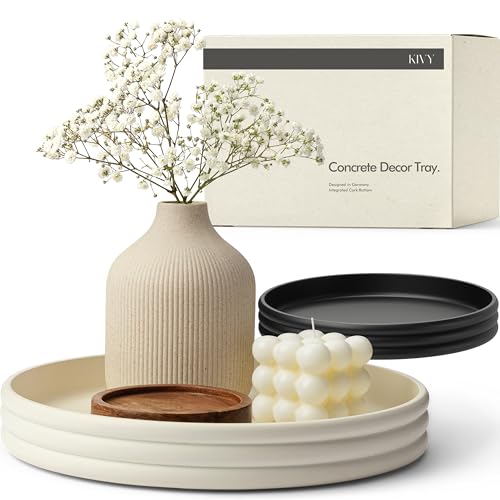 Round Decorative Concrete Tray 11x1