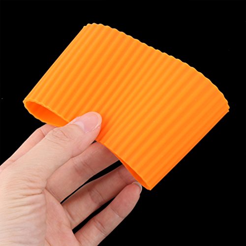 Silicone Nonslip Glass Bottle Mug Cup Sleeve Protector Cover Orange