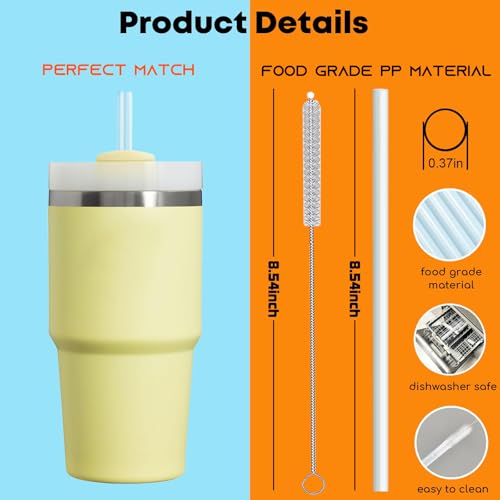 Clear Replacement Straws for Stanley 20oz 14oz Tumble (6 Count)