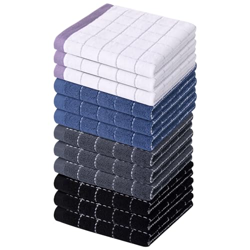 100% Cotton Terry Kitchen Dish Cloths (12 Count)