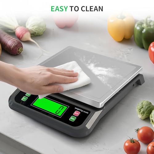 Large Digital Kitchen Scale40kg Stainless Stee with 6 Unit Tare PCS Funtion