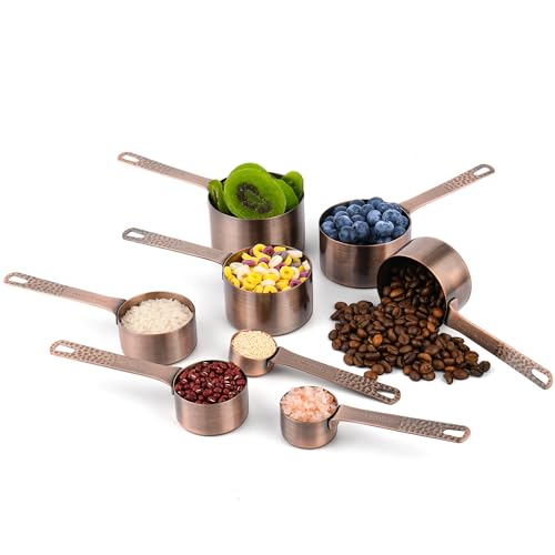 Copper Measuring Cups and Spoons Set