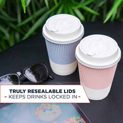 12 oz Disposable Travel Coffee Cups (80 Count)