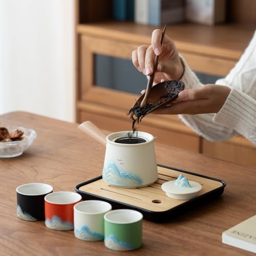 Portable Chinese Tea Set with Carry Bag (7 Count)