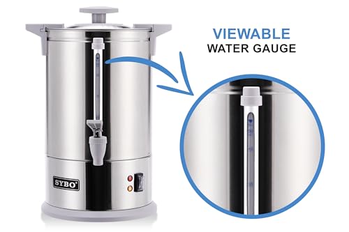 SR-CP-100B Commercial Grade Stainless Steel Percolate Coffee Maker Hot Water Urn for Catering, 100-Cup 16 L, Grey