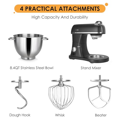 8.4QT Commercial Stand Mixer 800W with Aluminum Die Casting Meets the Standard of NSF