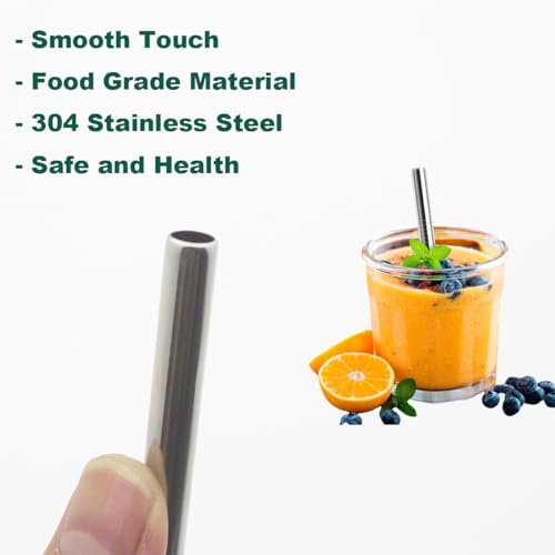 12 Pack 4.7 Inch Extra Short Metal Cocktails Straws (12 Count)