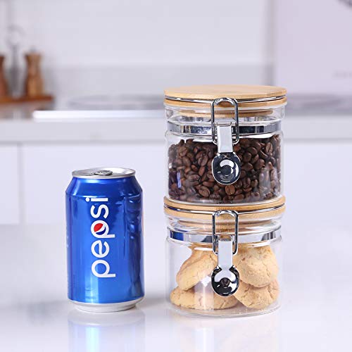 Clear Borosilicate Glass Storage Jars with Airtight Locking Clamp Lids (2 Count)