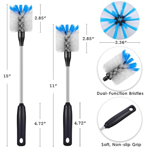 Stainless Steel Bottle Brush with Replaceable Head (2 Count)