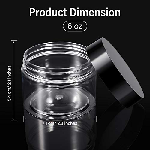 4 Pcs Plastic Jars Wide Mouth with Lids