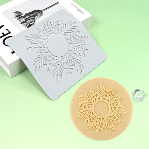 Silicone Mold 3D Hollow Out Lace Mold Lace Cake Silicone Baking Mold Wreath Design Flower and Leave Lace Mat Fondant Decorating Tool