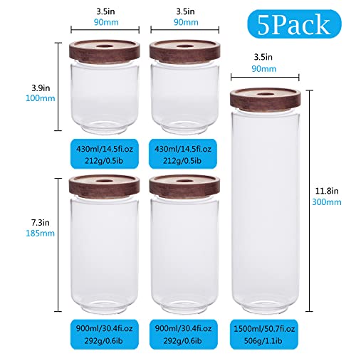 Set of 5 Kitchen Canisters