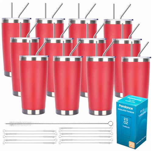 20oz Stainless Steel Insulated Tumblers Bulk (12 Count)