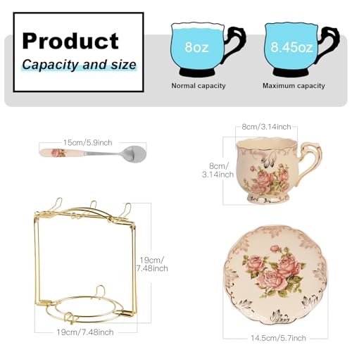 Tea Cups and Saucers Set of 6 (6 Count)