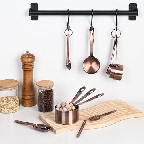 Copper Plated Measuring Cups and Spoons Set