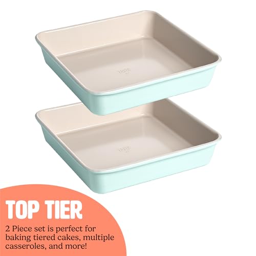 Clean Ceramic Square Cake Pans Set (2 Count)