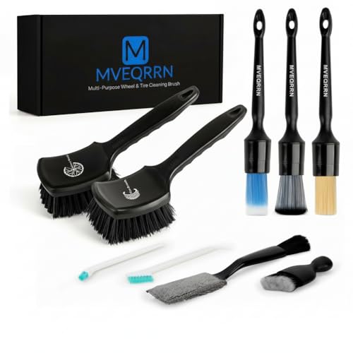 9PCS Boar Hair Car Detailing Brushes Set