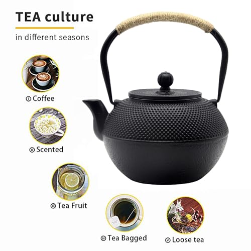 40.6oz Cast Iron Teapot Set with Warmer