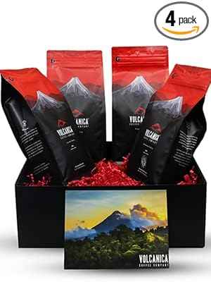 Dark Roast Coffee Gift Box, Whole Bean, Fresh Roasted, 4 X 16-ounces, Costa Rica Reserve, Sumatra Mandheling Reserve, Espresso Dark Roast, French Roast