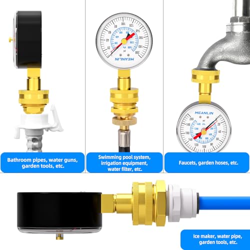0~200Psi 3 4" Female Water Pressure Kit Plus 5 adapters