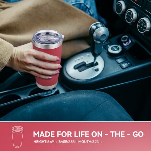 20 oz Tumbler Stainless Steel Tumblers Bulk with Lid Double Wall Insulated Coffee Tumbler Cups for Hot & Cold Drinks Powder Coated Travel Coffee Tumbler Mug Metal (12 Count)