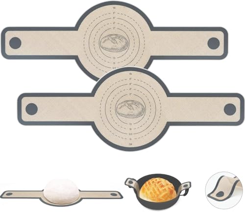 2 Pcs Silicone Bread Sling for Dutch Oven Liners Silicone Baking Mat [Non