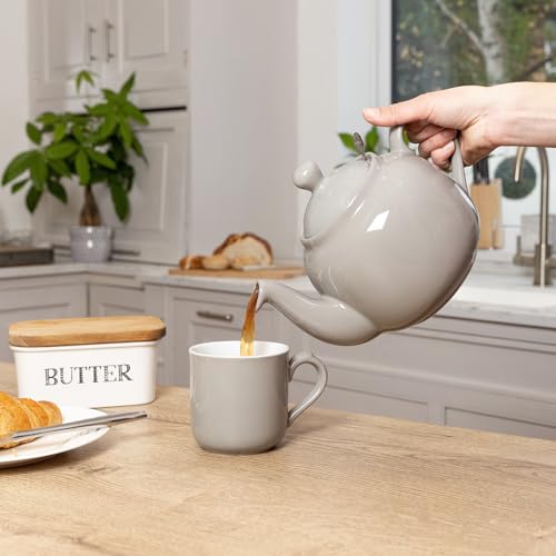 Farmhouse 4 Cup Ceramic Teapot with Removable Infuser and Lid