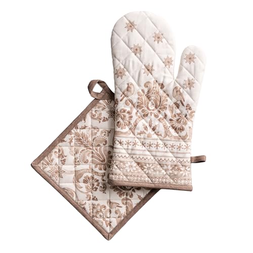 100% Cotton Oven Mitt & Pot Holder Set (2 Count)