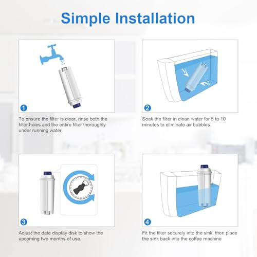 Water Filter Replacement for De’Longhi Coffee Machines (6 Count)