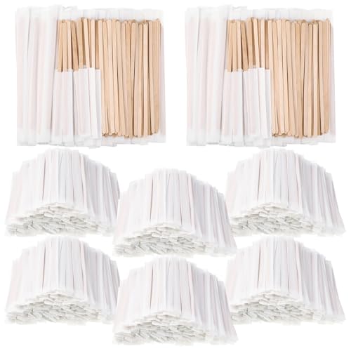3000 Pcs Individually Wrapped Wooden Coffee Stirrers (3000 Count)
