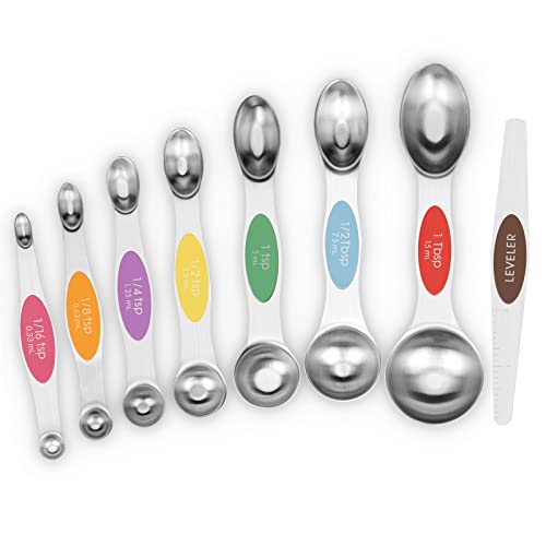 8 pcs Multi Color Magnetic Measuring Spoons Set