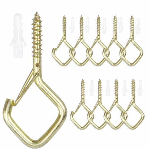 10 PCS Eye Screw Hooks for Hanging Heavy Duty with Safety Buckle.Metal Ceiling Hooks for Hanging Plants